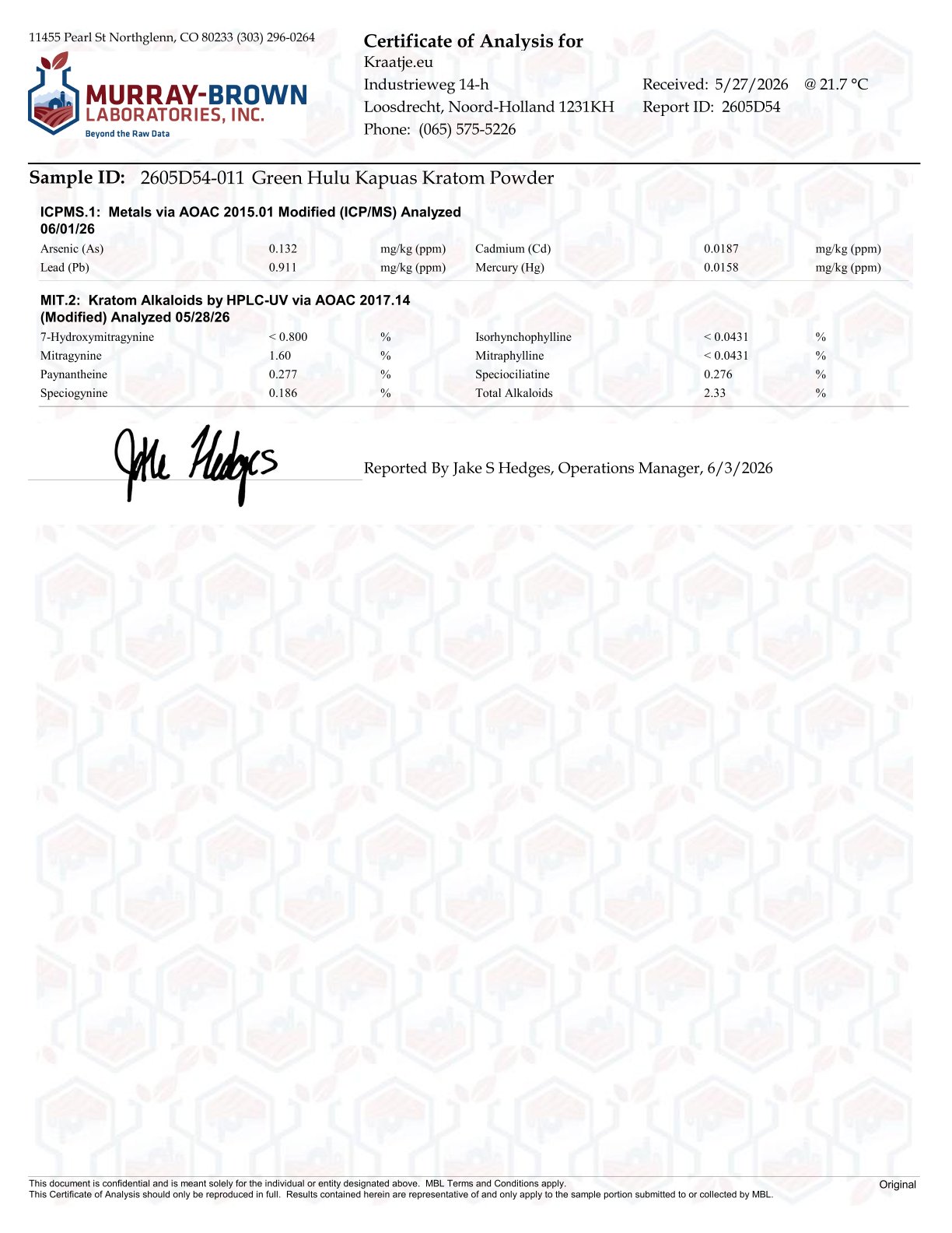 COA_2605D54_011-Green_Hulu_Kapuas_Kratom_Powder_v1_Lab_test_Kraatje