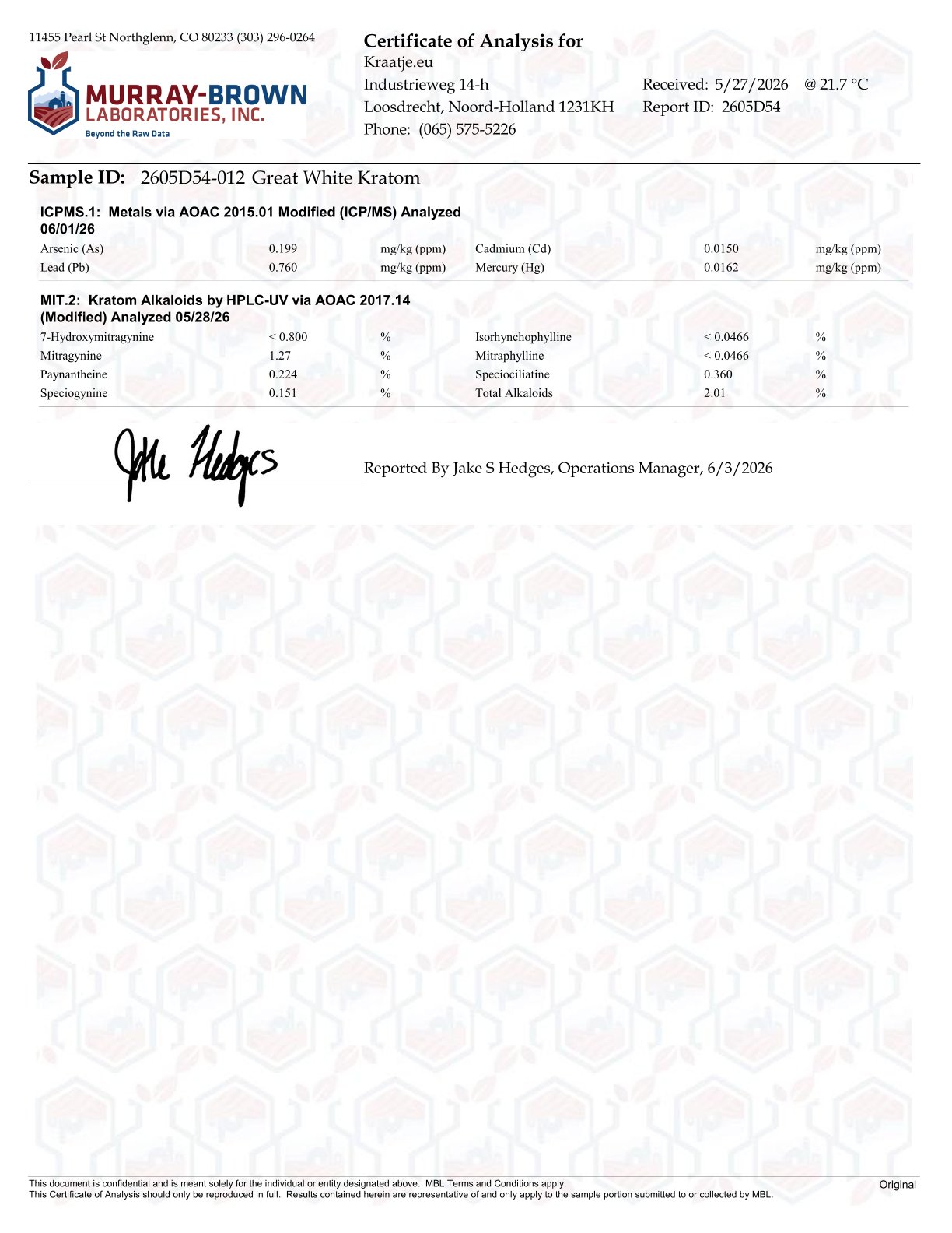 COA_2605D54_012-Great_White_Kratom_v1_Lab_test_Kraatje